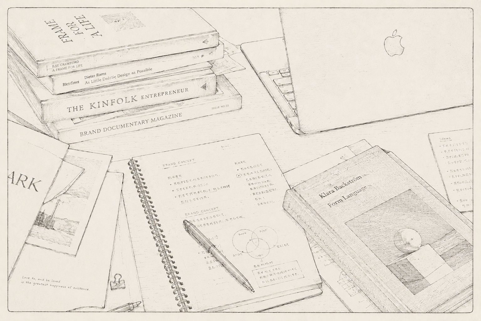 Strategic creative workspace illustration